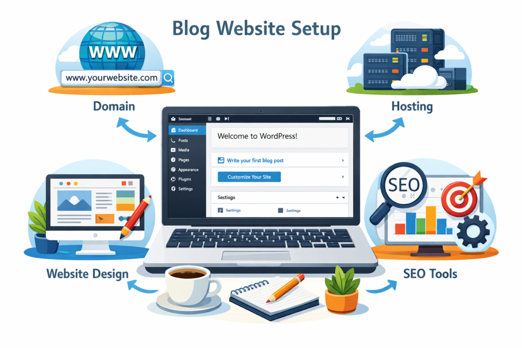 Build your blog website with WordPress and hosting