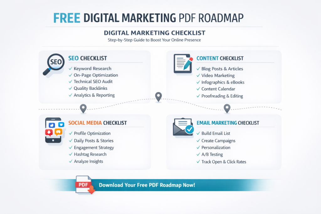Digital marketing checklist in free digital marketing PDF
