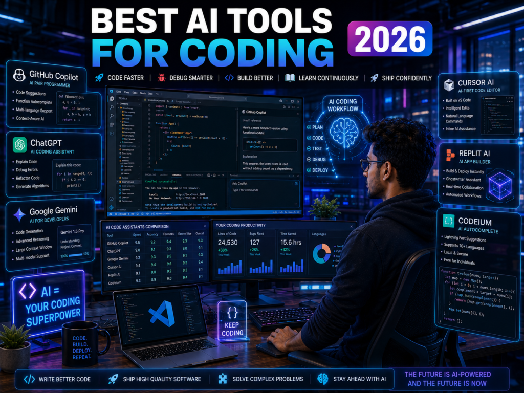 Indian software developer using GitHub Copilot, ChatGPT, Cursor AI, and Google Gemini for coding and debugging.