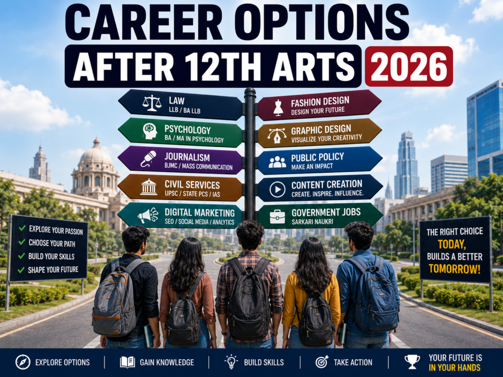 Indian arts students exploring future career opportunities after Class 12.