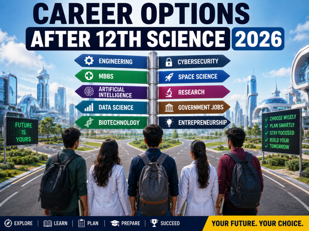 Indian science students exploring career opportunities after Class 12 in 2026.