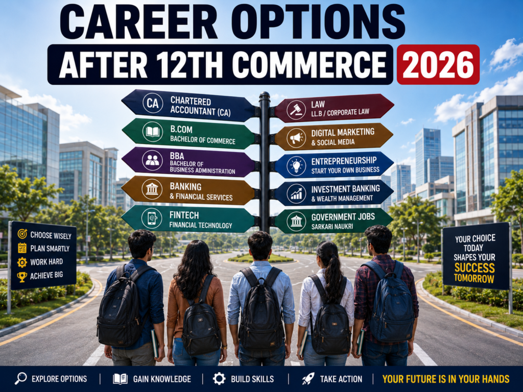 Indian commerce students exploring career opportunities after Class 12.